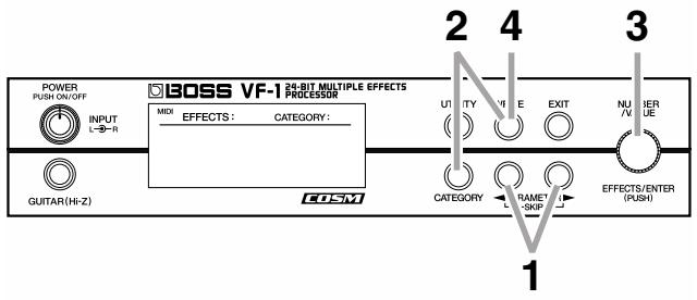 BOSS VF-1 - Copie des réglages d'effets (effect copy) - 1