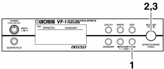 BOSS VF-1 - Activation/désactivation d'un effet - 1