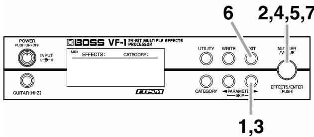 BOSS VF-1 - Édition rapide d'un patch (quick setting) - 1