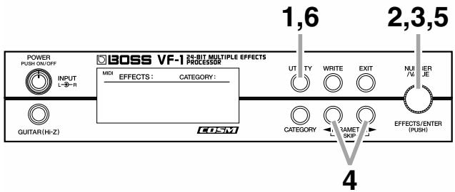 BOSS VF-1 - Luminosité de l'afficheur - 1