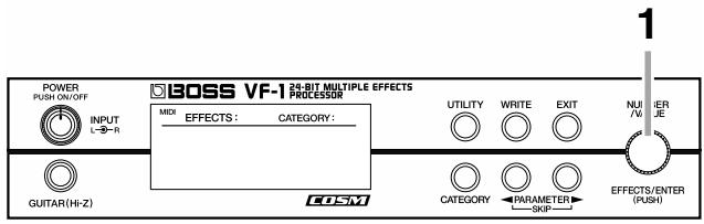 BOSS VF-1 - Activation/désactivation des effets - 1