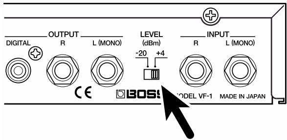 BOSS VF-1 - Réglage du niveau d'entrée - 3
