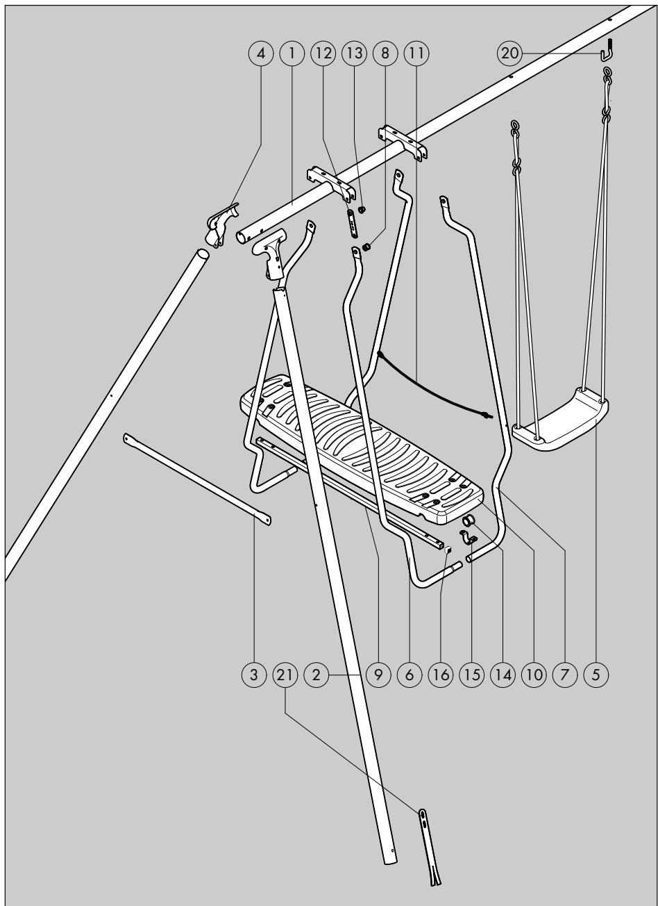 KETTLER SCHAUKEL 8396-100 - Liste des pièces de rechange page 19-20 - 8