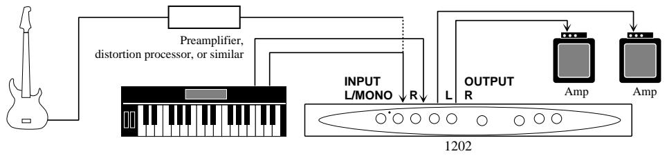 ZOOM STUDIO 1202 - Connection between instrument and playback system - 1