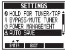 ZOOM MS-100BT - Pour régler la sauvegarde automatique (AUTO SAVE) - 4