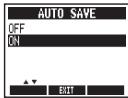 ZOOM MS-100BT - Pour régler la sauvegarde automatique (AUTO SAVE) - 8