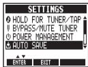 ZOOM MS-70CDR - Pour régler la sauvegarde automatique (AUTO SAVE) - 4