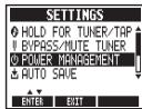ZOOM MS-70CDR - Pour régler la fonction de gestion d'alimentation - 2