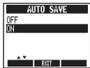 ZOOM MS-70CDR - Pour régler la sauvegarde automatique (AUTO SAVE) - 8