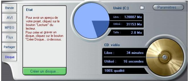 PINNACLE STUDIO9 - Pour produire une sortie de votre film sur un disque ou sur une image DVD : - 1