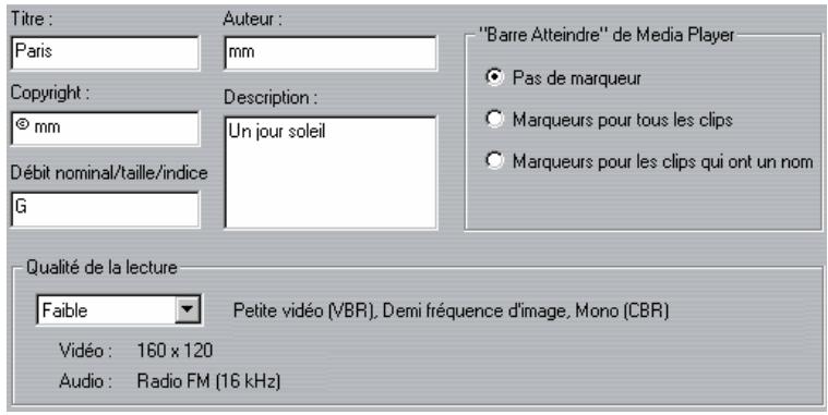 PINNACLE STUDIO9 - Paramètres créer un fichier windows media - 1