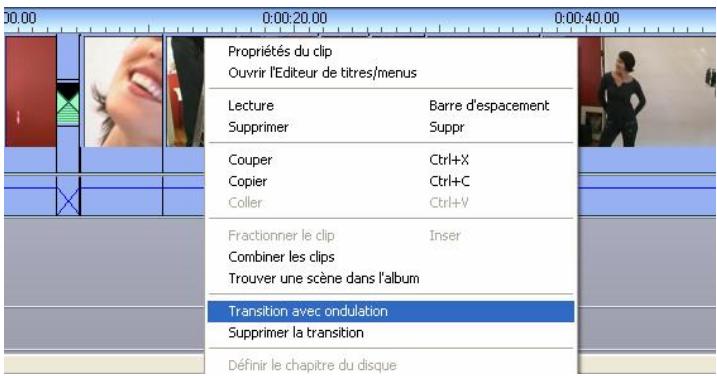 PINNACLE STUDIO9 - La commande transition avec ondulation - 2
