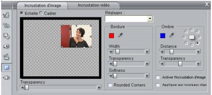 PINNACLE STUDIO9 - Commandes de l'outil incrustation d'image (picture-in-picture) - 1