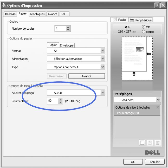 DELL 2355DN - Modification des proportions de votre document - 2