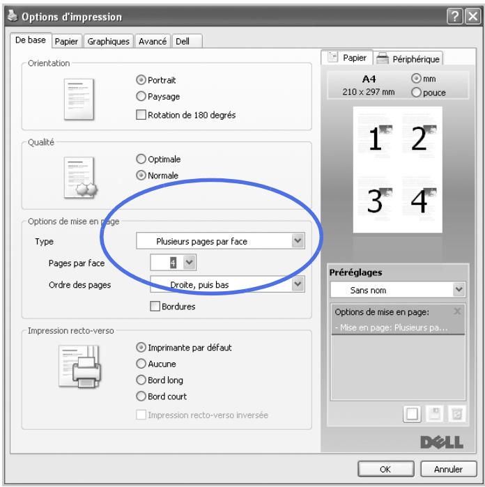 DELL 2355DN - Impression de plusieurs pages sur une seule feuille - 1