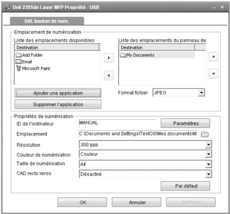DELL 2355DN - Configuration des données de numérisation dans le gestionnaire de numérisation - 2