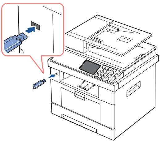 DELL 2355DN - Branchement d'une clé de mémoire USB - 2