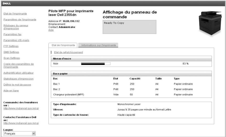 DELL 2355DN - Outil web de configuration d'imprimante dell - 2