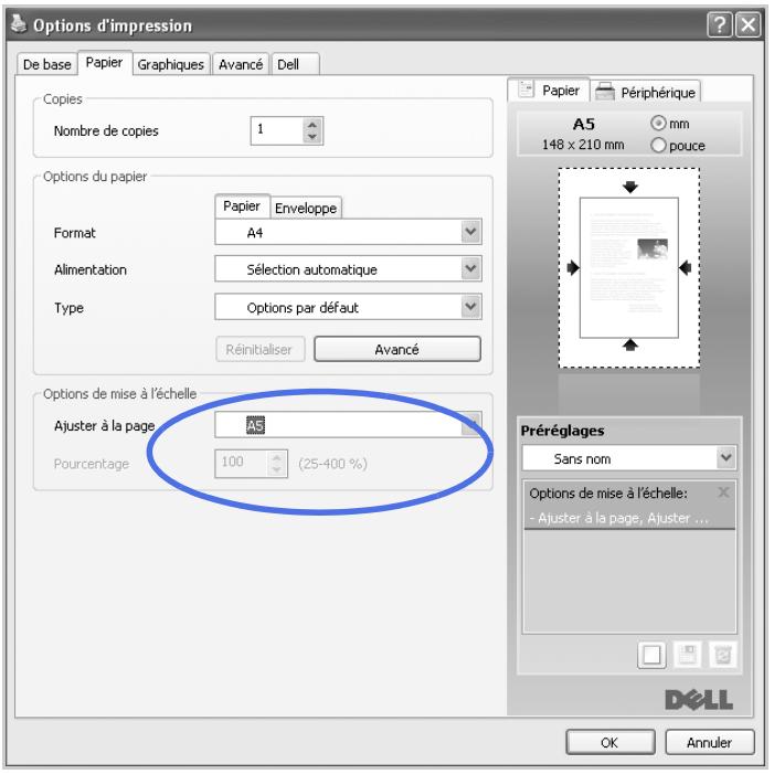DELL 2355DN - Impression d'un document sur un format de papier spécifique - 1