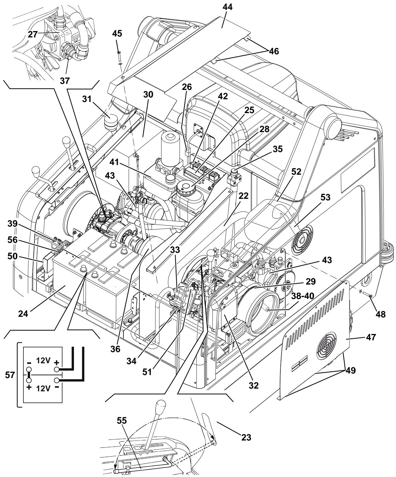 NILFISK FLOORTEC R 680 - MACHINE STRUCTURE (Continues) - 1