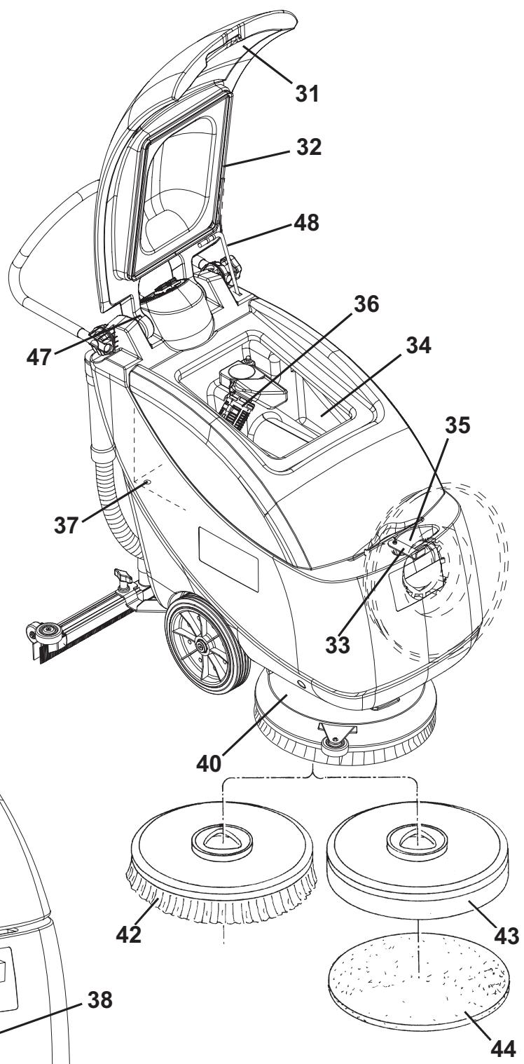 NILFISK SCRUBTEC 343E - MACHINE STRUCTURE (Continues) - 1