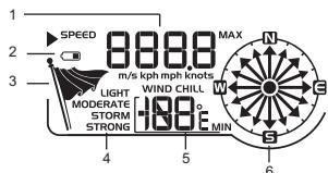 OREGON WMR88 - B zone vitesse du vent/direction du vent/sensation de froid due au vent (windchill) - 1