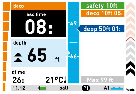 MARES ICON HD - PHASE de plongée : plongée avec paliers de décompression (DECOMPRESSION STOP) - 2