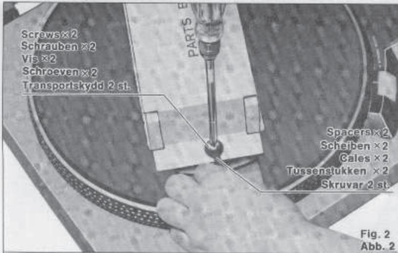 TECHNICS SL-23A - Retirer les vis et les cales de fixation pour le transport. - 1