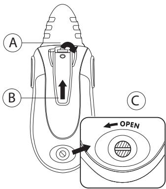 TOPCOM TWINTALKER 6800 - Inserimento delle batterie - 1
