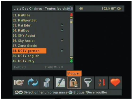 OPTEX FTA 2 - ORD 9540,  FRANSAT ORS 9945-HD - Verrouiler les programmes - 1