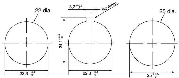 OMRON A22 - Dimensions des trous du panneau - 1
