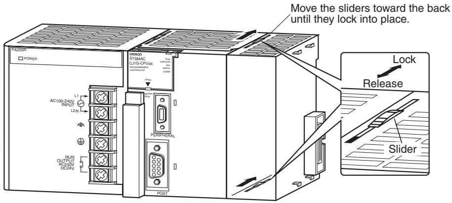 OMRON CJ1W-MCH71 - 3-2-2 Mounting to the Backplane - 2