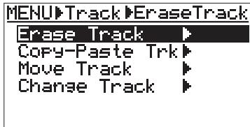FOSTEX MR8 - 3) Avec la touche [CURSOR▼], sélectionnez "track" puis pressez la touche [ENTER]. - 1