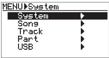 FOSTEX MR8 - 1) L'enregistreur étant arrêté, presse la touche [MENU] pour entrer dans le mode MENU. - 1