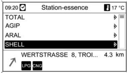 CHEVROLET ORLANDO - Sélection d'une station service comme destination après une alerte Niveau de carburant faible. - 2