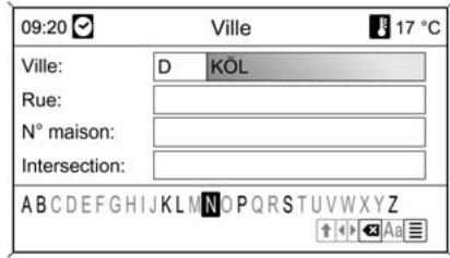 CHEVROLET ORLANDO - Saisie d'une adresse en utilisant la fonction d'épellation - 1