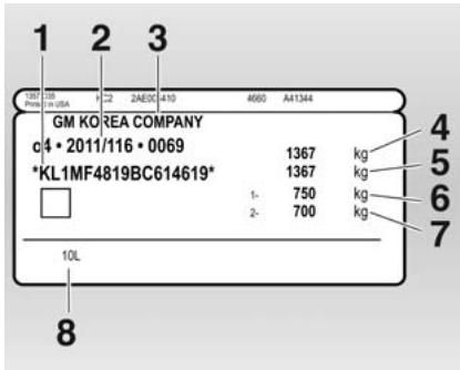 CHEVROLET ORLANDO - Plaquette d'identification - 3
