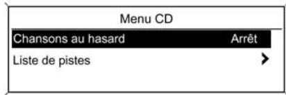CHEVROLET ORLANDO - Sélection des plages à l'aide du menu CD audio ou MP3 - 1