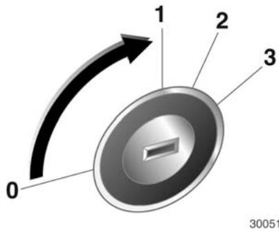 CHEVROLET ORLANDO - Positions de la serrure de contact - 1