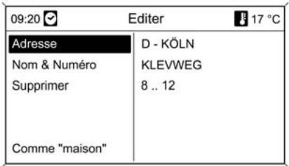 CHEVROLET ORLANDO - Modification ou suppression d'une entrée du carnet d'adresses - 1