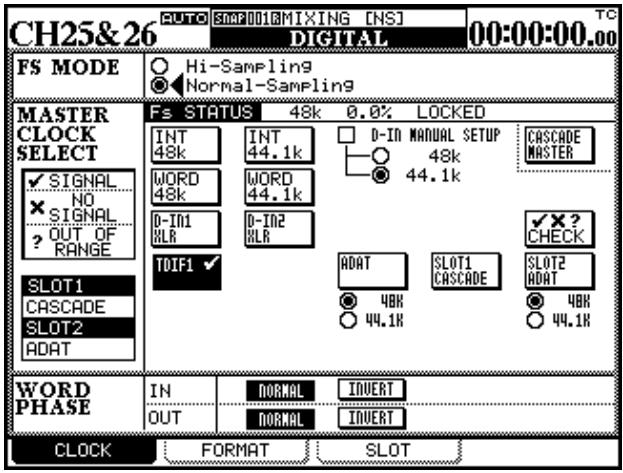 TASCAM DM-24 - Sources d'horloge numérique - 1