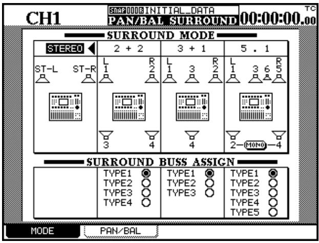 TASCAM DM-24 - Sélection d'un mode surround - 1