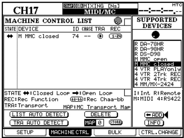 TASCAM DM-24 - Sélection des unités à contrôler - 1