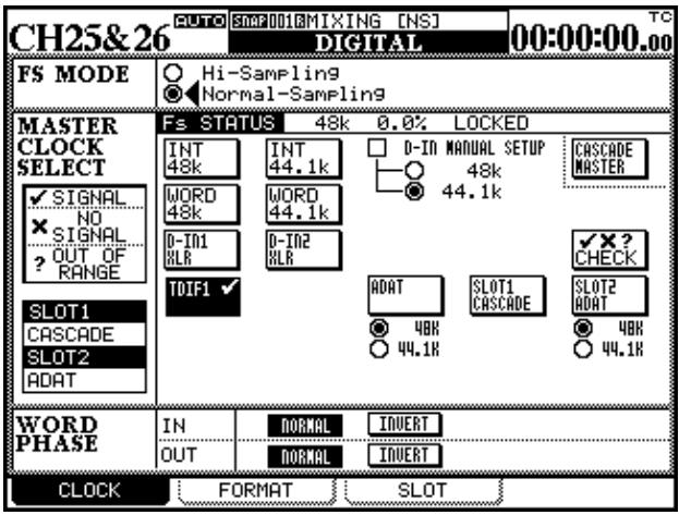 TASCAM DM-24 - L'écran CLOCK (horloge numérique) - 1