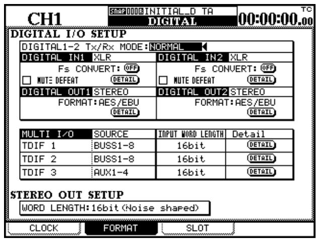 TASCAM DM-24 - L'écran FORMAT - 1