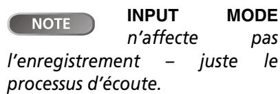 TASCAM DP-01 - Le selector d'entrée INPUT MODE - 1
