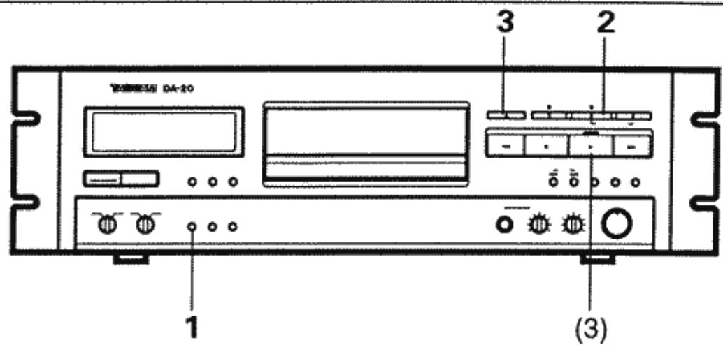 TASCAM DA-20 - Pour créer un espace blanc sur la bande (à l'aide de la fonction REC MUTE) - 1