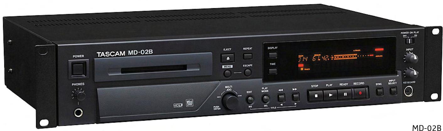 TASCAM MD-02 - Fonctionnalités principales - 1