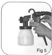 EARLEX SPRAY STATION HV5900 - 1) Utilisation de la vis de réglage du liquide (8). fig. 5 - 1