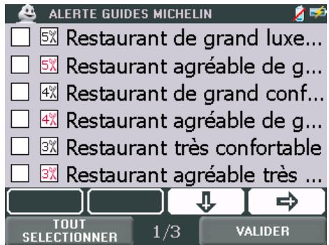 VIAMICHELIN NAVIGATION VERSION 7 - AFFICHAGE GUIDES MICHELIN / ALERTES GUIDE MICHELIN - 9